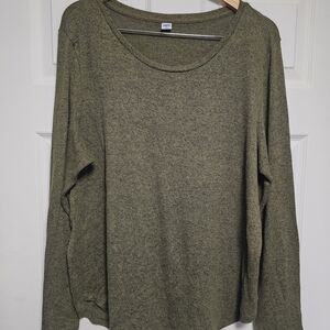 Old Navy Heathered Green Women's Crew Neck Sweater